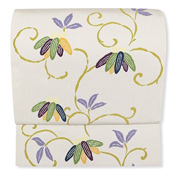 西陣九寸名古屋帯『笹蔦文』【都織物】