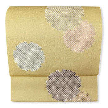 西陣九寸名古屋帯『雪輪文』【都織物】