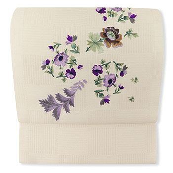 刺繍九寸名古屋帯(パンジー)『CoComara』