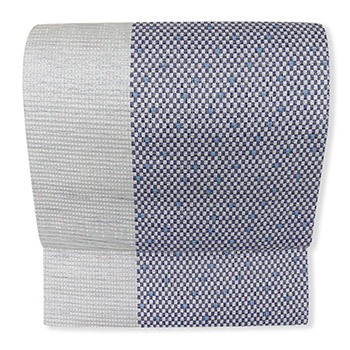 藍染め西陣九寸名古屋帯（立別市松）【吉村織物】