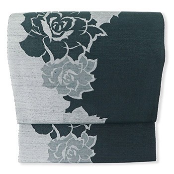 十日町紬九寸名古屋帯(バラ)【勇屋織物】