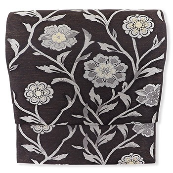 西陣九寸名古屋帯（花唐草）『RoyalSilk』【織華佐竹】