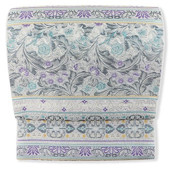 ふくれ織九寸名古屋帯（欧風唐草段文）