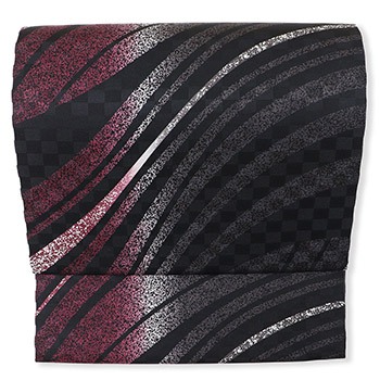 型染め九寸名古屋帯（よろけ縞）