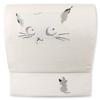 西陣九寸名古屋帯（ネコのヒトミ）【辻梅機業店】