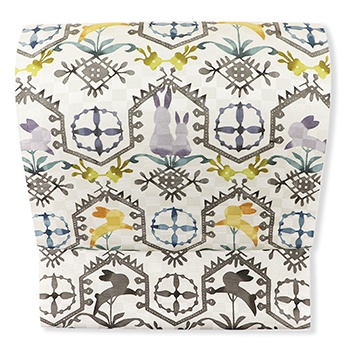 江戸紅型九寸名古屋帯（兎更紗）