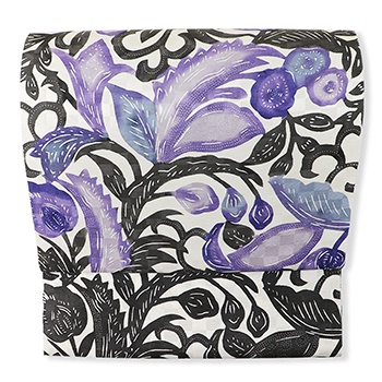 江戸紅型九寸名古屋帯（唐草）