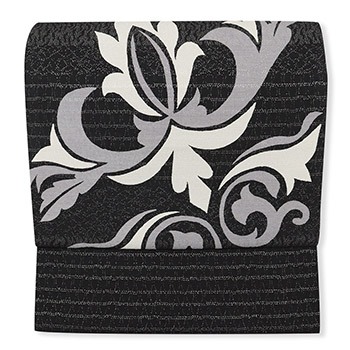 ふくれ織九寸名古屋帯（ロウケツ染/エンブレム）