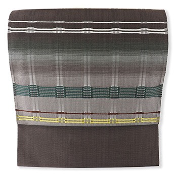 草木染め九寸名古屋帯（吉野間道）【藤山千春】