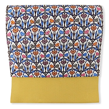 琉球紅型九寸名古屋帯(りんどう)【玉那覇有公】