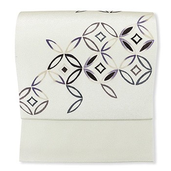 手描き染め九寸名古屋帯（破れ七宝）