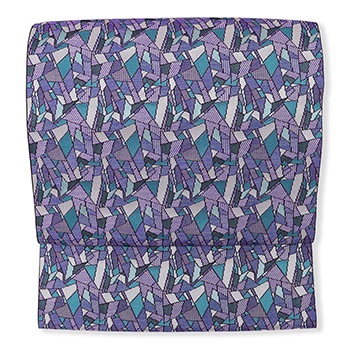 九寸名古屋帯（経錦/モザイク）『Silkroad Story』【織工房鼎】