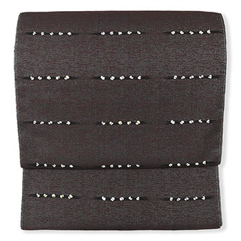 西陣九寸名古屋帯(市松取り横段丸紋)【酒井守】