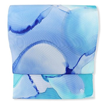 ロウケツ染め九寸名古屋帯(ウォーターカラー)