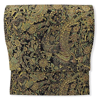 江戸更紗九寸名古屋帯（鳳凰）『江戸古代更紗』【三代目更勝】