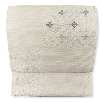 西陣夏九寸名古屋帯（市松取花七宝）