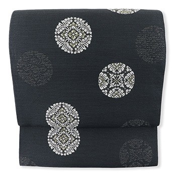 西陣夏九寸名古屋帯（華丸紋）