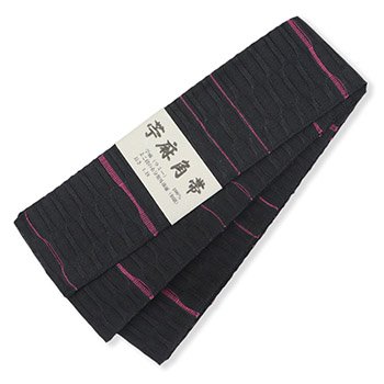 米沢苧麻角帯（横段）【近賢織物】