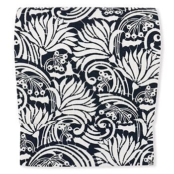 米沢染め八寸名古屋帯（花唐草）『群青』【齋英織物】