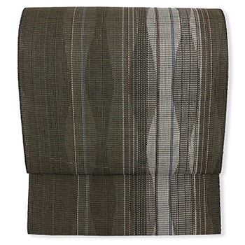 米沢八寸名古屋帯（立涌）『綾織諸紙布』【近賢織物】