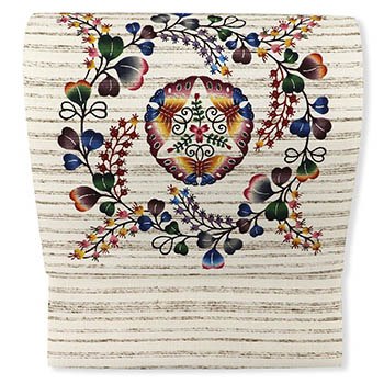 琉球紅型八寸名古屋帯（萩に蝶）【城間栄順】