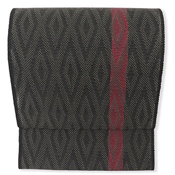 米沢夏八寸名古屋帯（菱並べ）『紋紗菱』【近賢織物】