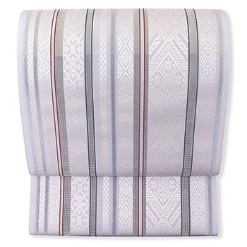 博多紗八寸名古屋帯（菱間道）『結女彩』【井上絹織】