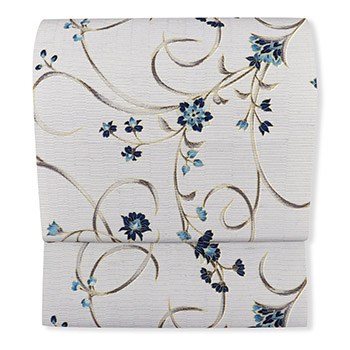 牛首八寸名古屋帯（花唐草）【白山工房×岡重】