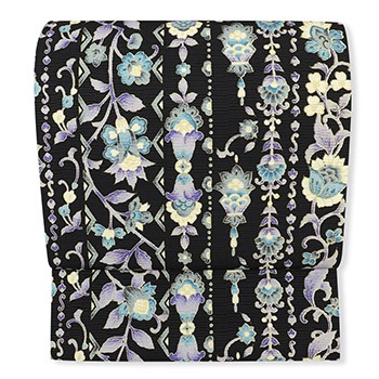 牛首八寸名古屋帯（更紗間道）【白山工房×岡重】