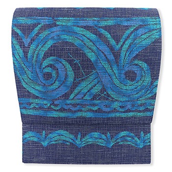 八寸名古屋帯（紬糸/渦段文）