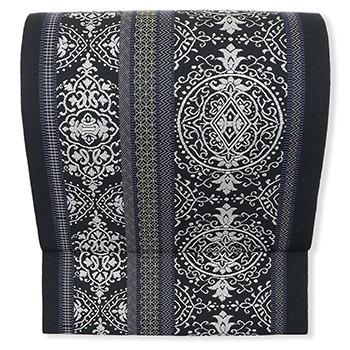 博多八寸名古屋帯（更紗間道）『博多絢爛』【井上絹織】