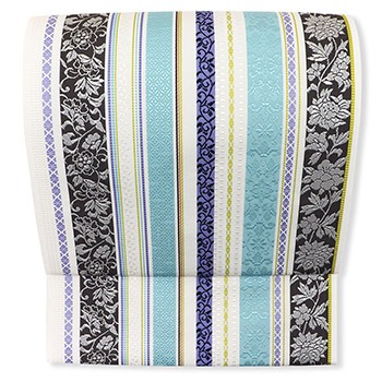 博多八寸名古屋帯（更紗間道）『博多絢爛』【井上絹織】