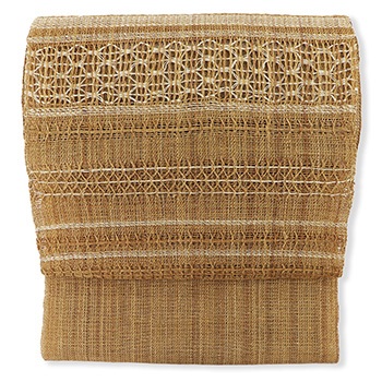 手織り科布八寸名古屋帯（横段）