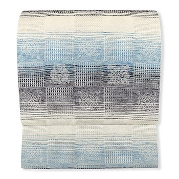 桐生紋織八寸名古屋帯（キビソ糸/横段割付）『彩』【泉織物】