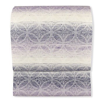 桐生紋織八寸名古屋帯（キビソ糸/横段花七宝）『彩』【泉織物】