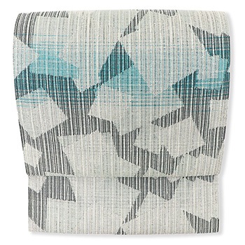 米沢八寸名古屋帯（色紙取り）『うつろい』【近賢織物】