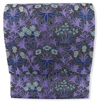 新品 仕立て上がり九寸名古屋帯（本藍染糸/唐草）