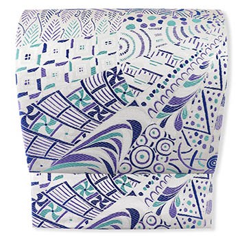 新品 仕立て上がり九寸名古屋帯（本藍染糸/幾何）