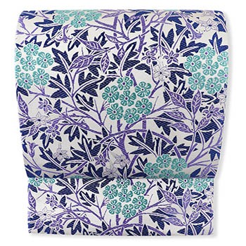 新品 仕立て上がり九寸名古屋帯（本藍染糸/花唐草）