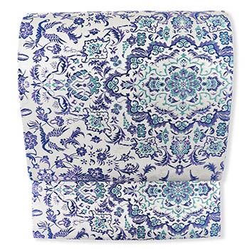 新品 仕立て上がり九寸名古屋帯（本藍染糸/ダマスク）