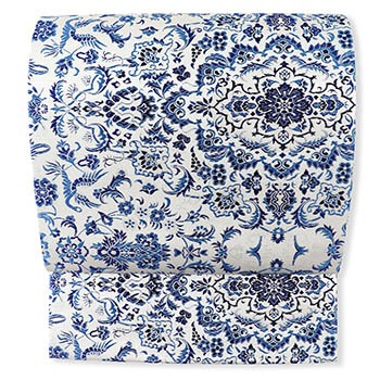 新品 仕立て上がり九寸名古屋帯（本藍染糸/ダマスク）