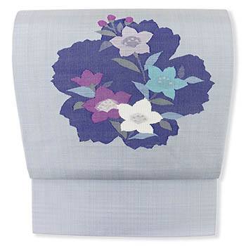 新品 仕立て上がり九寸名古屋帯(すくい織/桔梗)