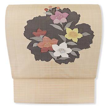 新品 仕立て上がり九寸名古屋帯(すくい織/桔梗)