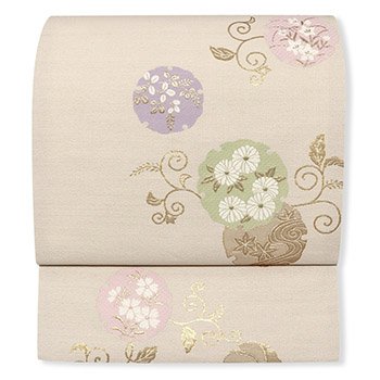 新品 仕立て上がり西陣九寸名古屋帯（雪輪取り）【佐々木染織