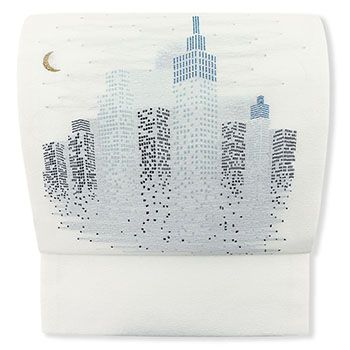 新品 仕立て上がり九寸名古屋帯（夜景）(白): 帯｜着物（きもの