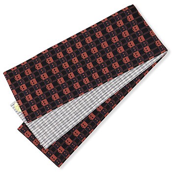 仕立て上がり西陣半巾帯（ドクロ繋ぎ）【田中伝機業店】