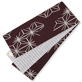 仕立て上がり西陣半巾帯（破れ麻の葉）【田中伝機業店】