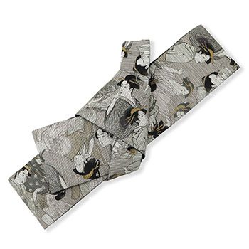 仕立て上がり角帯（美人画/唐草格子）【召しませ花】