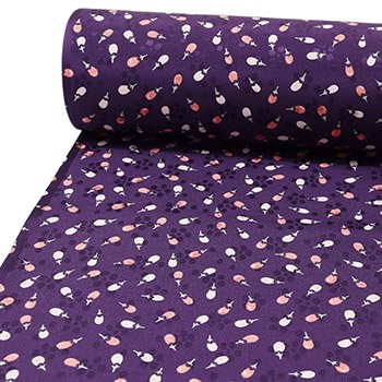 正絹長襦袢（茄子/小桜地紋）