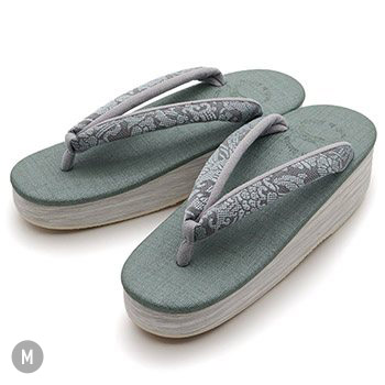 博多織カフェ草履(花唐草)【カレンブロッソ】